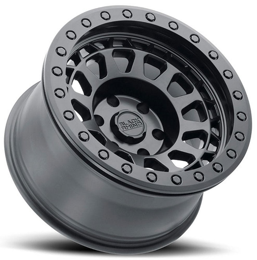 (Clearance - No Returns) 17x8.5 Black Rhino Primm Beadlock Matte Black w/ Black Bolts (True Beadlock) 5x5/127 -38mm