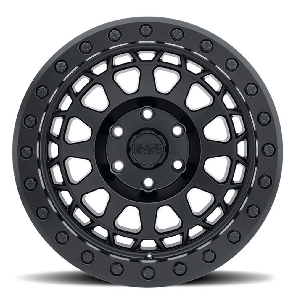 (Clearance - No Returns) 17x8.5 Black Rhino Primm Beadlock Matte Black w/ Black Bolts (True Beadlock) 5x5/127 -38mm