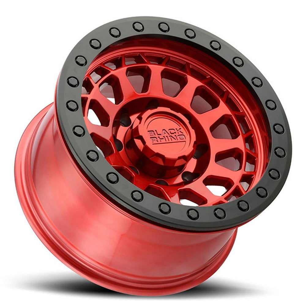 (Clearance - No Returns) 17x8.5 Black Rhino Primm Beadlock Candy Red w/ Black Ring & Black Bolts (True Beadlock) 6x5.5/139.7 -30mm
