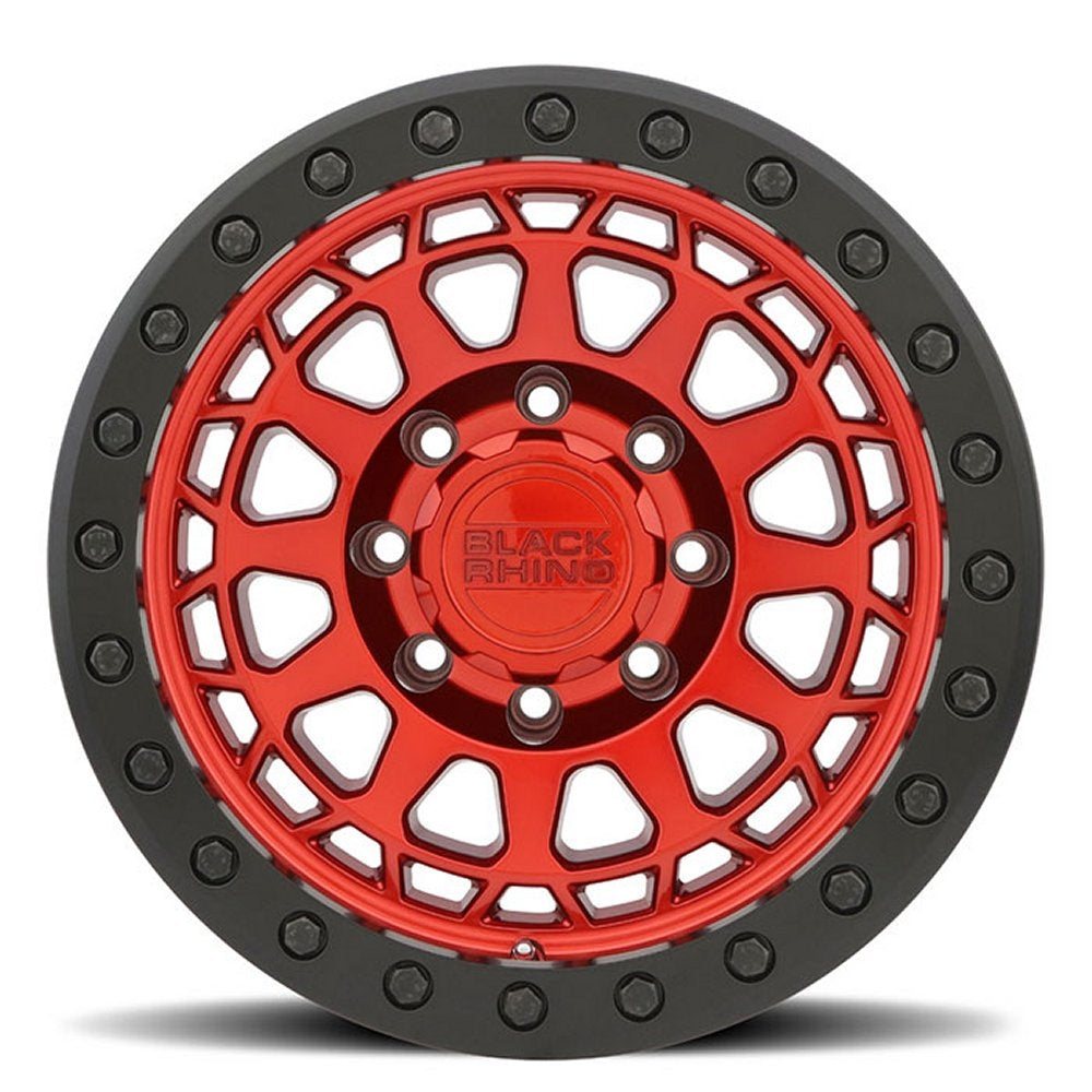 (Clearance - No Returns) 17x8.5 Black Rhino Primm Beadlock Candy Red w/ Black Ring & Black Bolts (True Beadlock) 6x5.5/139.7 -30mm
