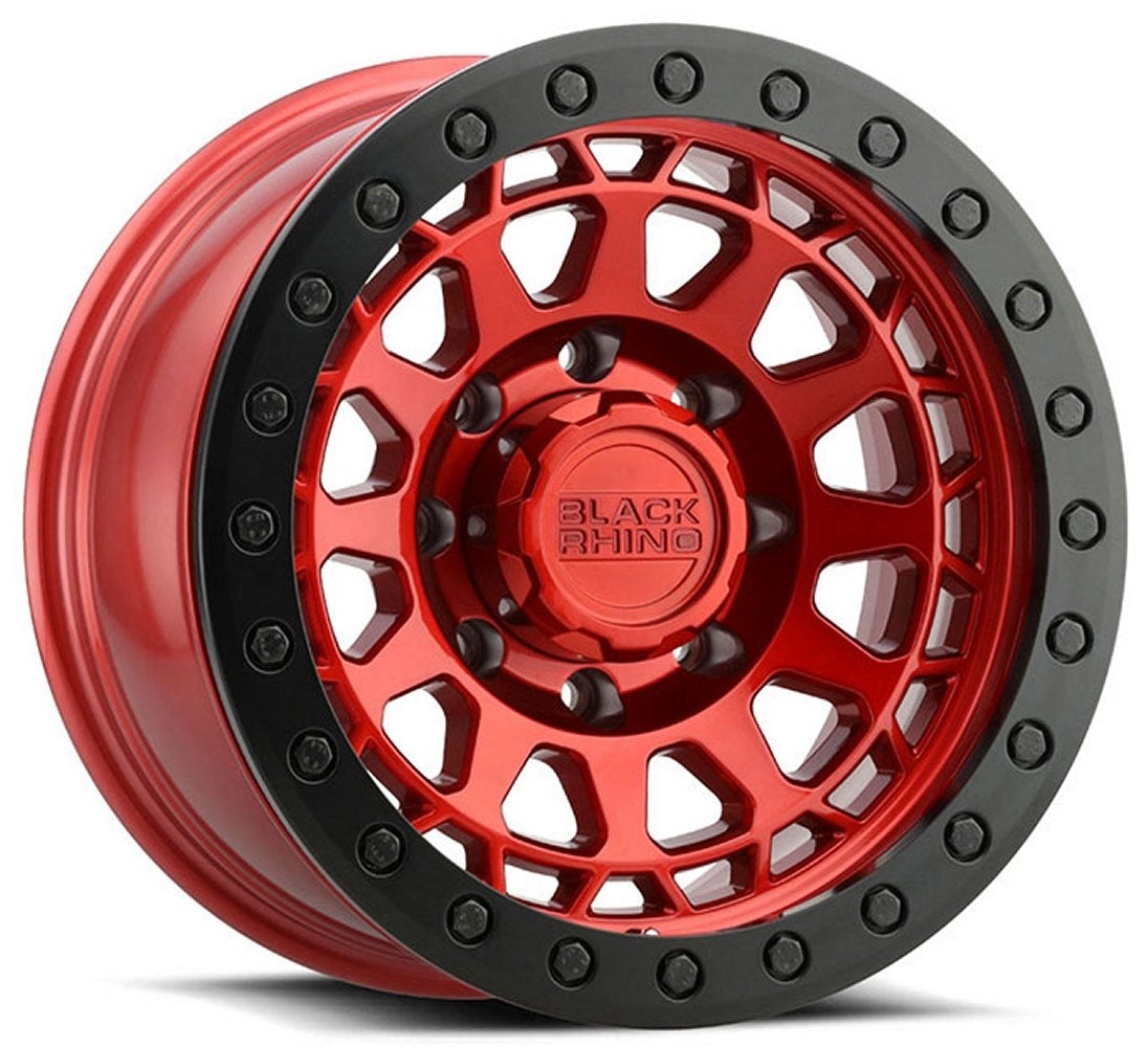 (Clearance - No Returns) 17x8.5 Black Rhino Primm Beadlock Candy Red w/ Black Ring & Black Bolts (True Beadlock) 6x5.5/139.7 -30mm