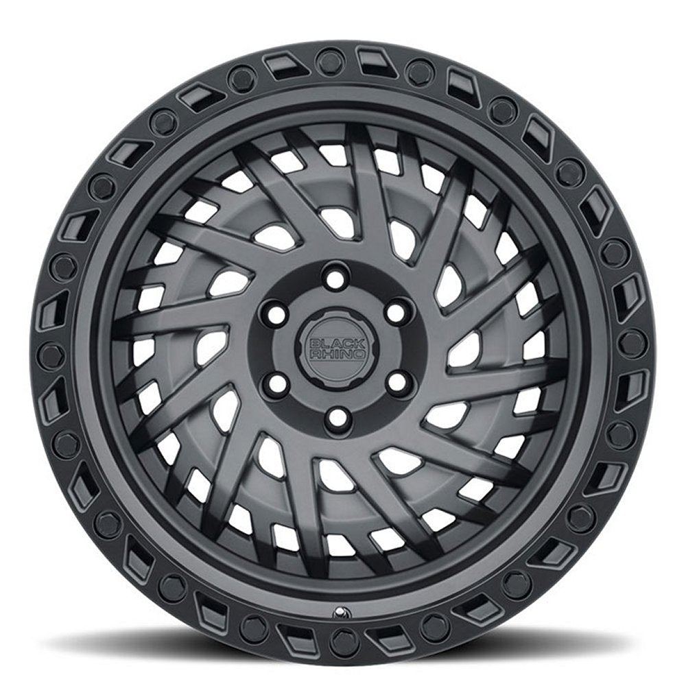 (Clearance - No Returns) 17x9 Black Rhino Shredder Matte Gunmetal w/ Black Lip Edge (Rotary Forged) 5x5/127 -18mm