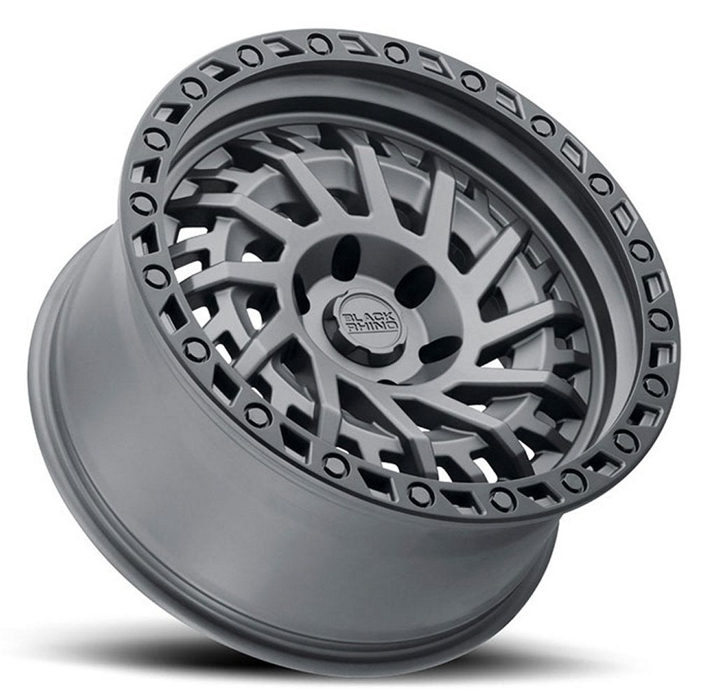 (Clearance - No Returns) 17x9 Black Rhino Shredder Matte Gunmetal w/ Black Lip Edge (Rotary Forged) 5x5/127 -18mm