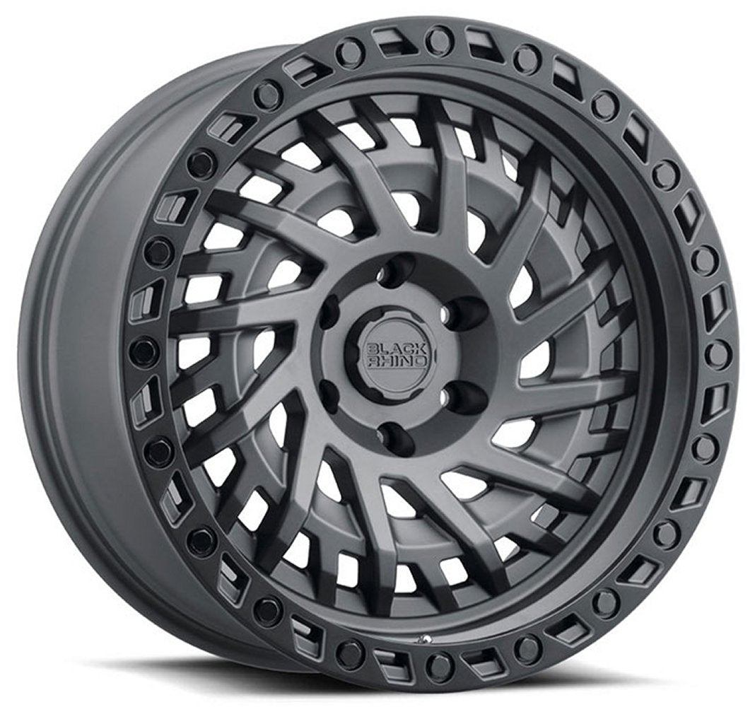 (Clearance - No Returns) 17x9 Black Rhino Shredder Matte Gunmetal w/ Black Lip Edge (Rotary Forged) 5x5/127 -18mm