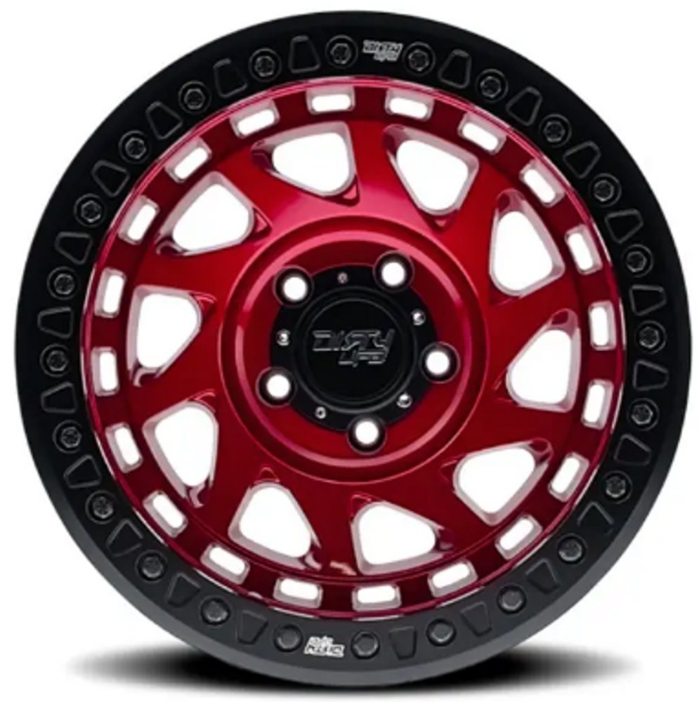 (Clearance - No Returns) 17x9 Dirty Life 9313 Nigma Race Beadlock Candy Red w/ Black Ring (True Beadlock) 5x5/127 -12mm
