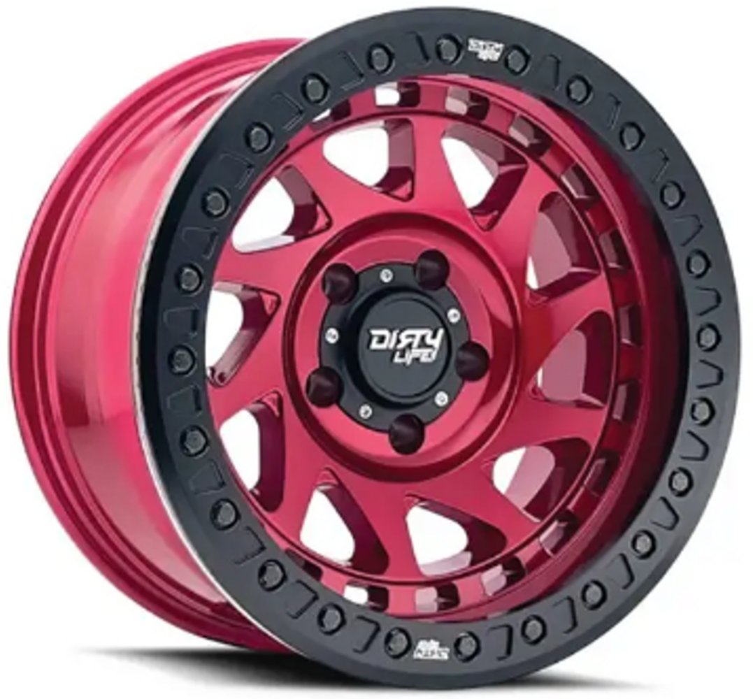 (Clearance - No Returns) 17x9 Dirty Life 9313 Nigma Race Beadlock Candy Red w/ Black Ring (True Beadlock) 5x5/127 -12mm