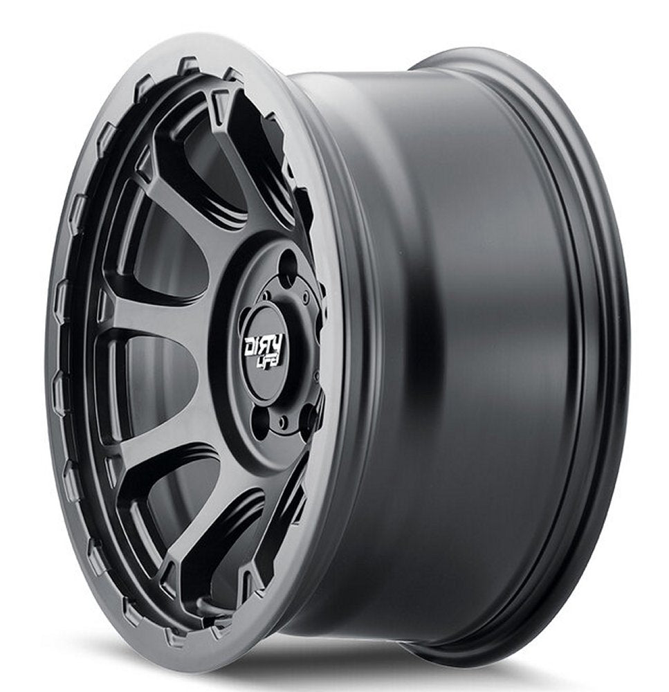 (Clearance - No Returns) 17x8.5 Dirty Life 9307 Drifter Matte Black 5x5/127 -6mm