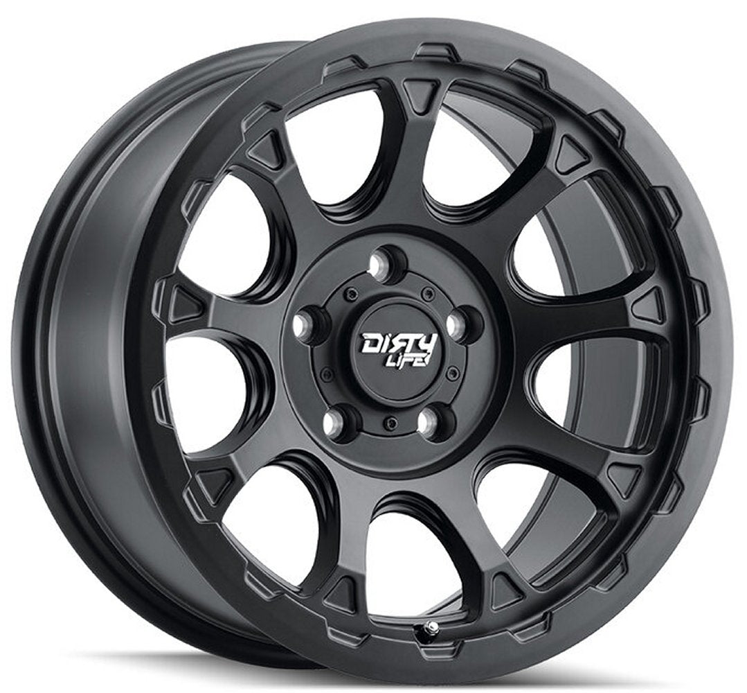 (Clearance - No Returns) 17x8.5 Dirty Life 9307 Drifter Matte Black 5x5/127 -6mm