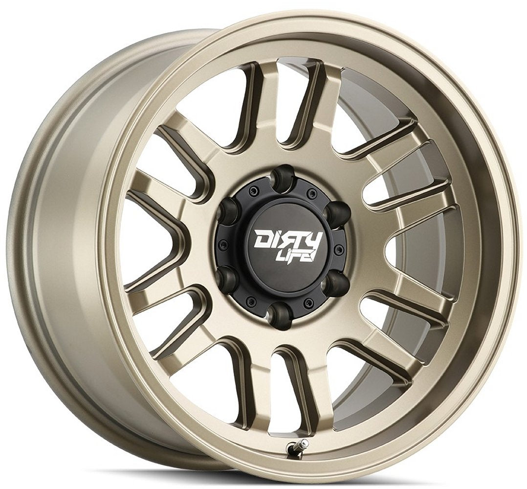 (Clearance - No Returns) 17x9 Dirty Life 9310 Canyon Satin Gold 5x5/127 -12mm