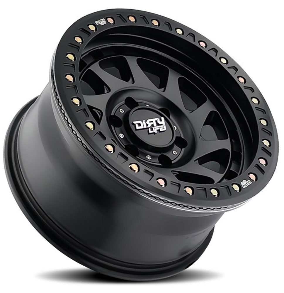 (Clearance - No Returns) 17x9 Dirty Life 9313 Nigma Race Beadlock Matte Black (True Beadlock) 6x135 -38mm