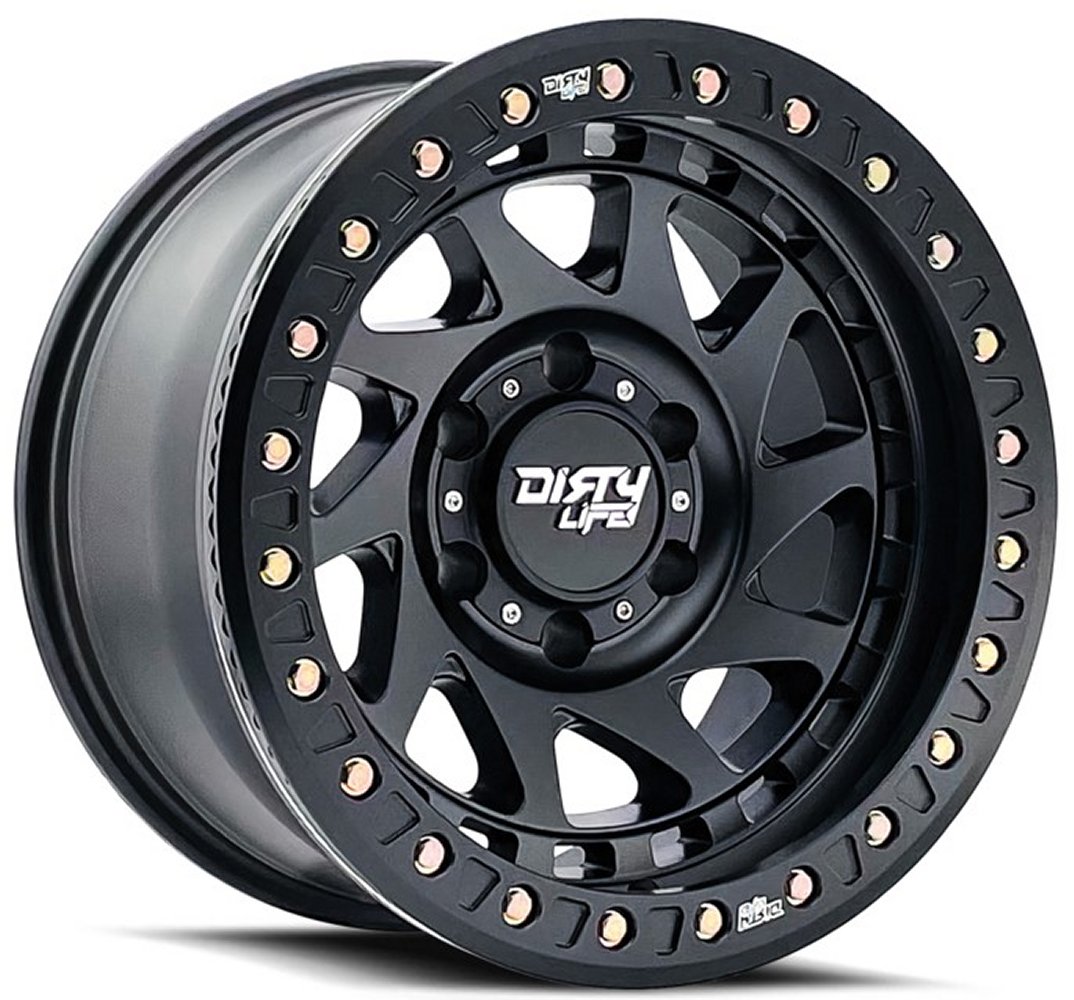 (Clearance - No Returns) 17x9 Dirty Life 9313 Nigma Race Beadlock Matte Black (True Beadlock) 6x135 -12mm