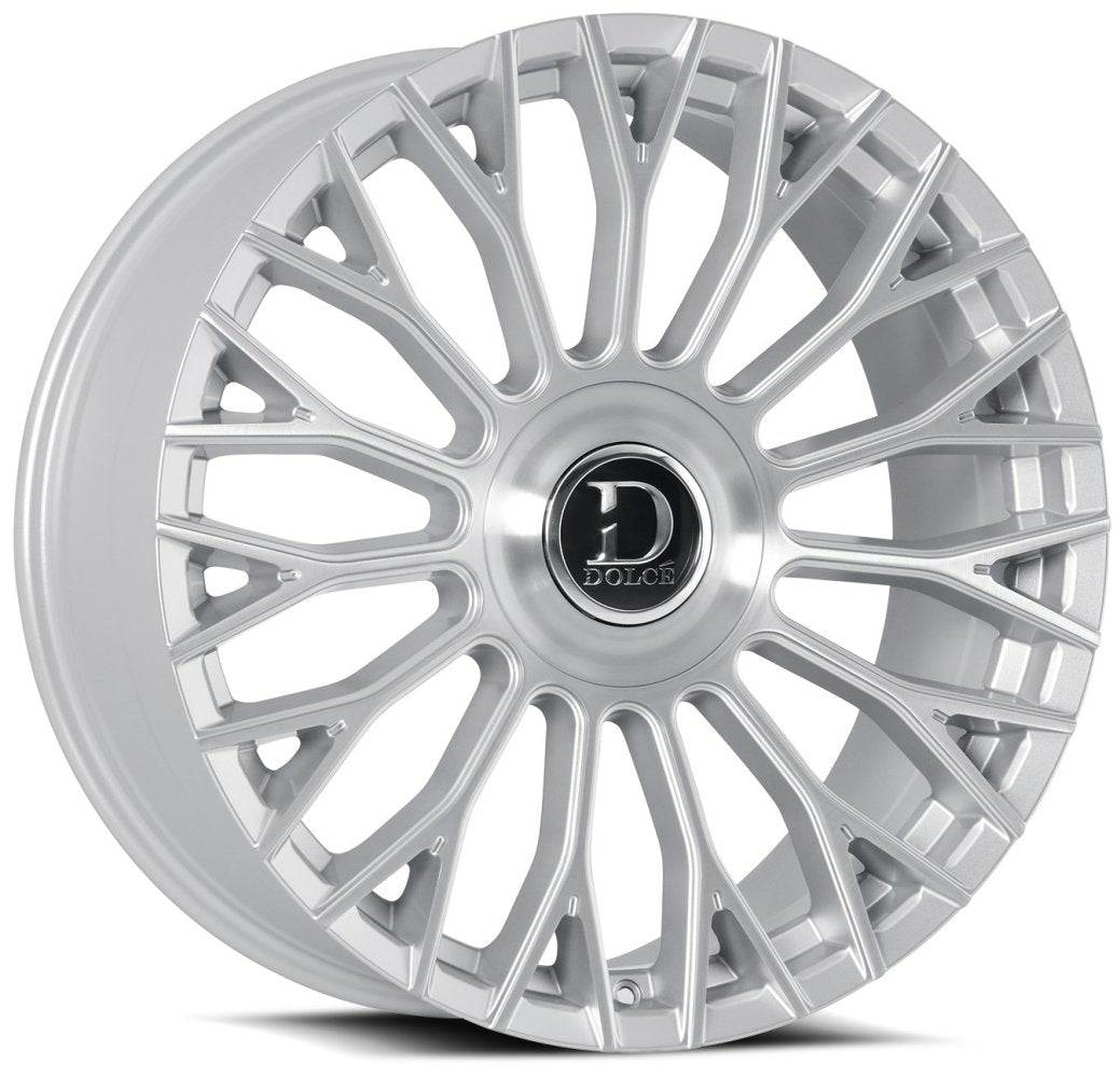 22x9.5 Dolce Luxury Roma Gloss Silver Brushed 6x135 6x5.5/139.7 35mm