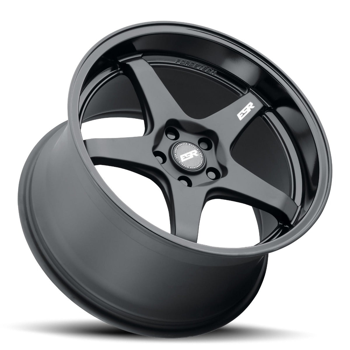 18x10.5 ESR AP5 Matte Black w/ Gloss Black Lip (Flow Form) 5x110 22mm (CUSTOM)