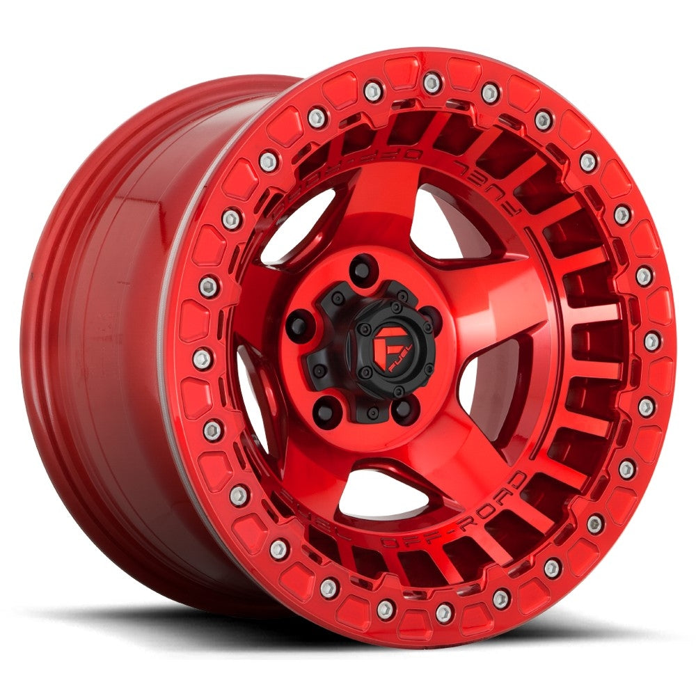 (Clearance - No Returns) 17x9 Fuel Off-Road Wrap Beadlock Candy Red D117 6x5.5/139.7 -15mm