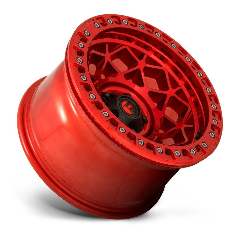 (Clearance - No Returns) 17x9 Fuel Off-Road Unit Beadlock Candy Red D121 6x5.5/139.7 -15mm