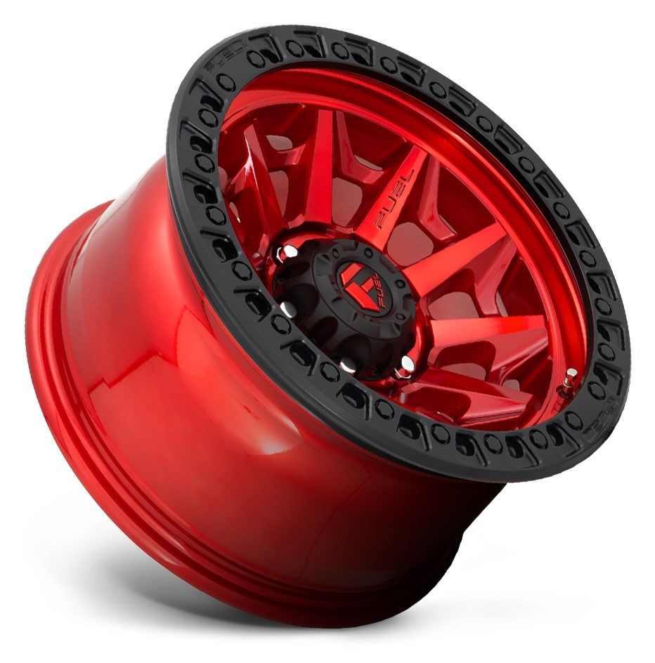 (Clearance - No Returns) 17x9 Fuel Off-Road Covert Candy Red w/ Black Ring D695 5x150 1mm