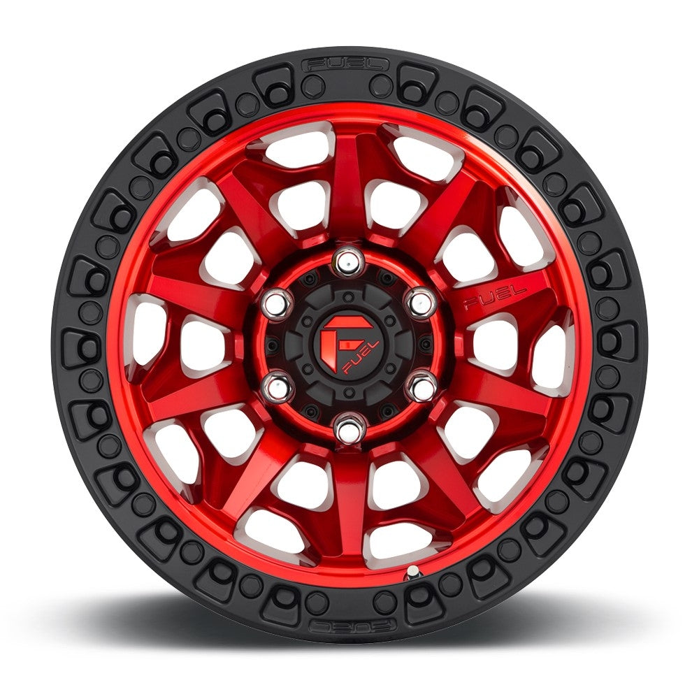 (Clearance - No Returns) 17x9 Fuel Off-Road Covert Candy Red w/ Black Ring D695 5x150 1mm