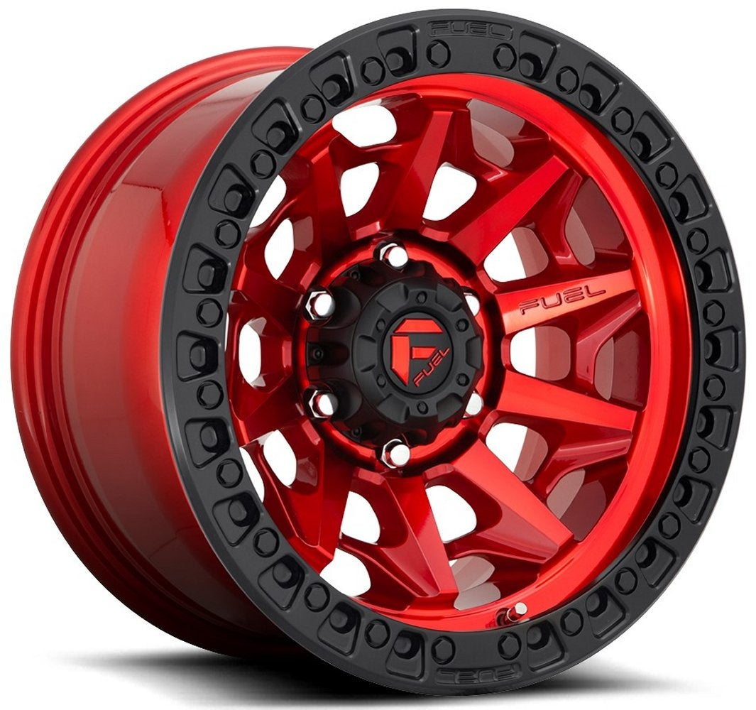 (Clearance - No Returns) 17x9 Fuel Off-Road Covert Candy Red w/ Black Ring D695 5x150 1mm