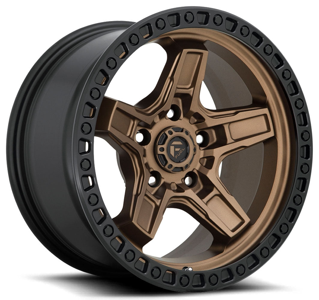 (Clearance - No Returns) 17x9 Fuel Off-Road Kicker 5 Bronze w/ Black Lip D699 5x150 1mm