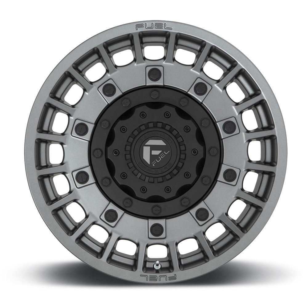 (Clearance - No Returns) 17x9 Fuel Off-Road Militia Anthracite w/ Matte Black D726 5x4.5/114.3 5x5/127 1mm