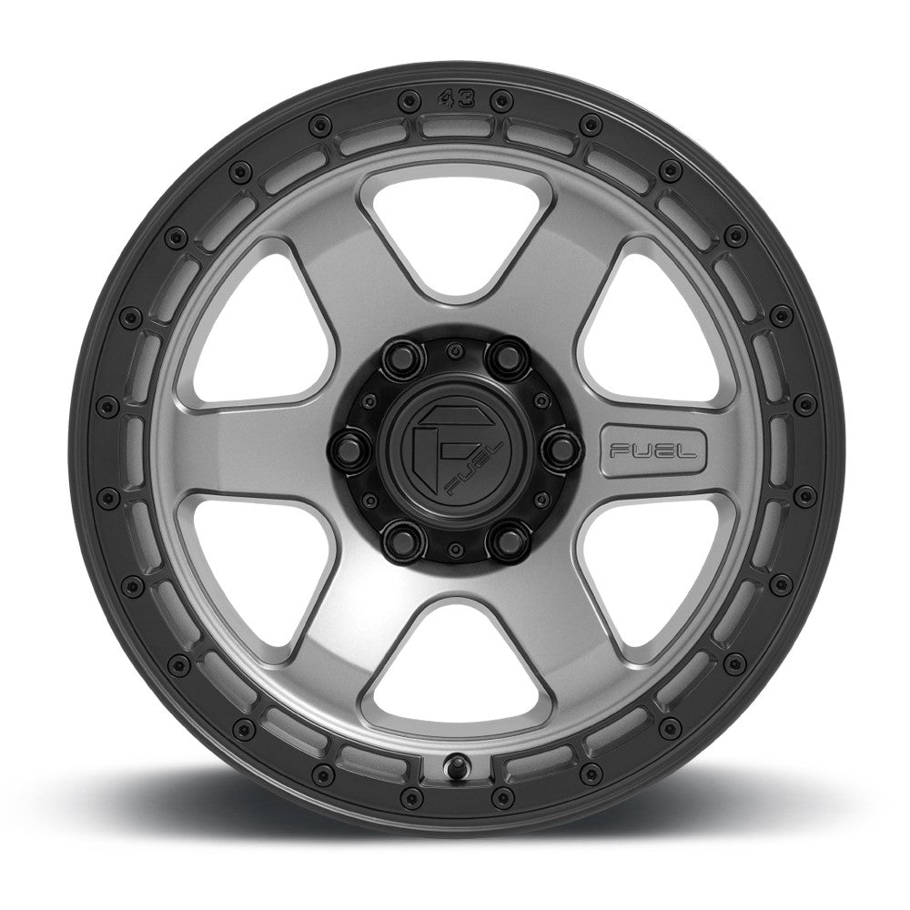 (Clearance - No Returns) 17x9 Fuel Off-Road Block Matte Gunmetal w/ Black Ring D752 6x135 -12mm