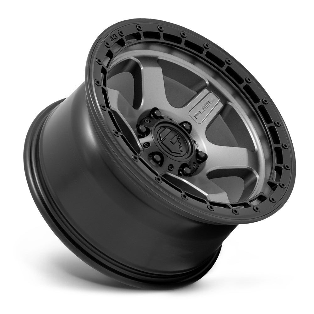 (Clearance - No Returns) 17x9 Fuel Off-Road Block Matte Gunmetal w/ Black Ring D752 6x135 -12mm