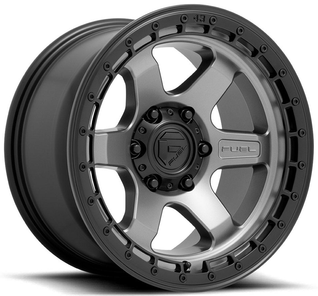 (Clearance - No Returns) 17x9 Fuel Off-Road Block Matte Gunmetal w/ Black Ring D752 6x135 -12mm