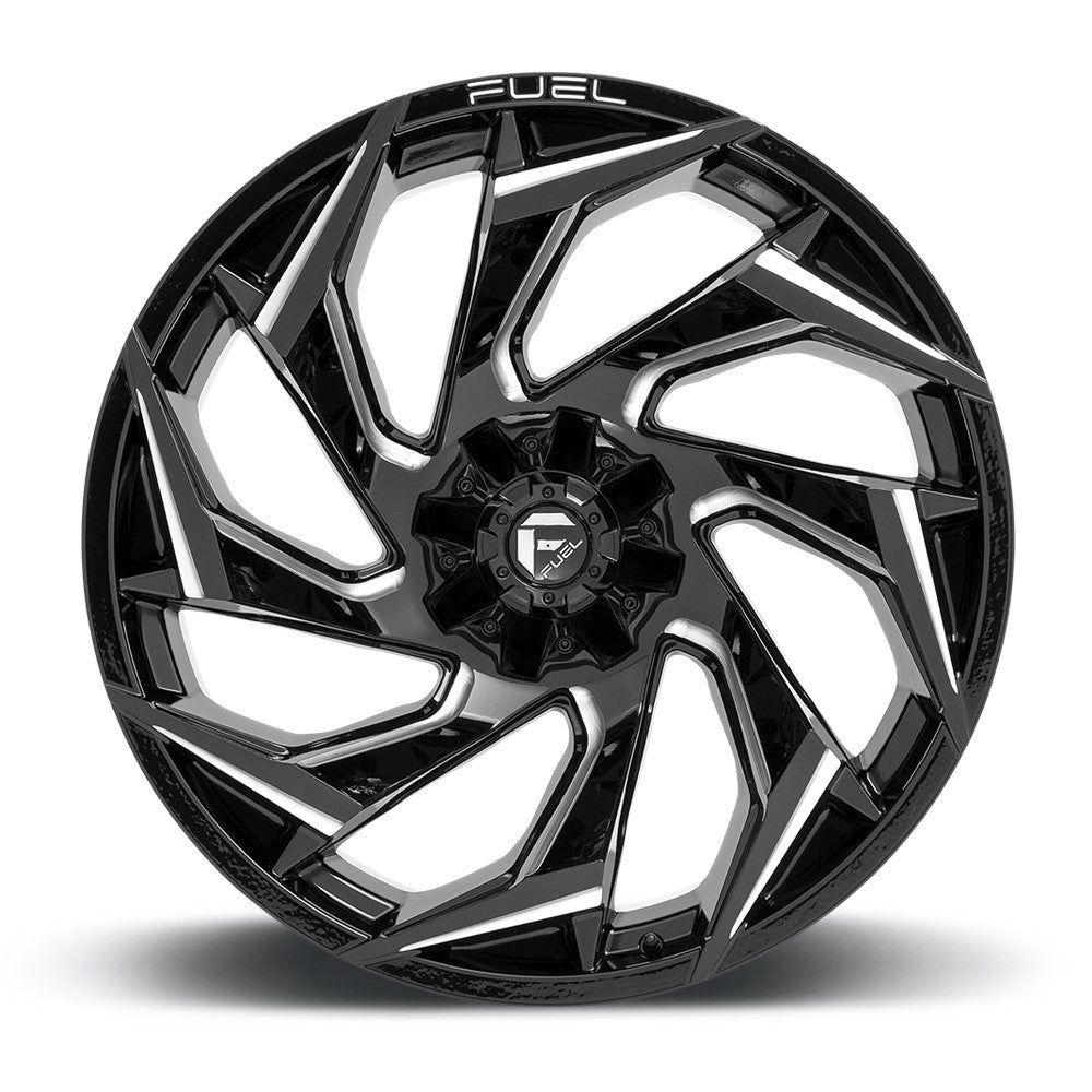 (Clearance - No Returns) 15x8 Fuel Off-Road Reaction Gloss Black Milled D753 5x5.5/139.7 -18mm