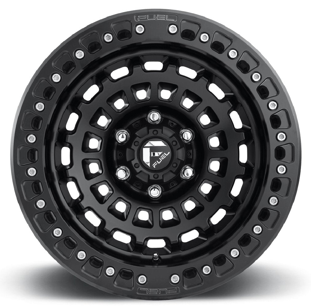 (Clearance - No Returns) 17x9 Fuel Off-Road Zephyr Beadlock Gloss Black w/ Matte Black Ring D101 5x5/127 -38mm
