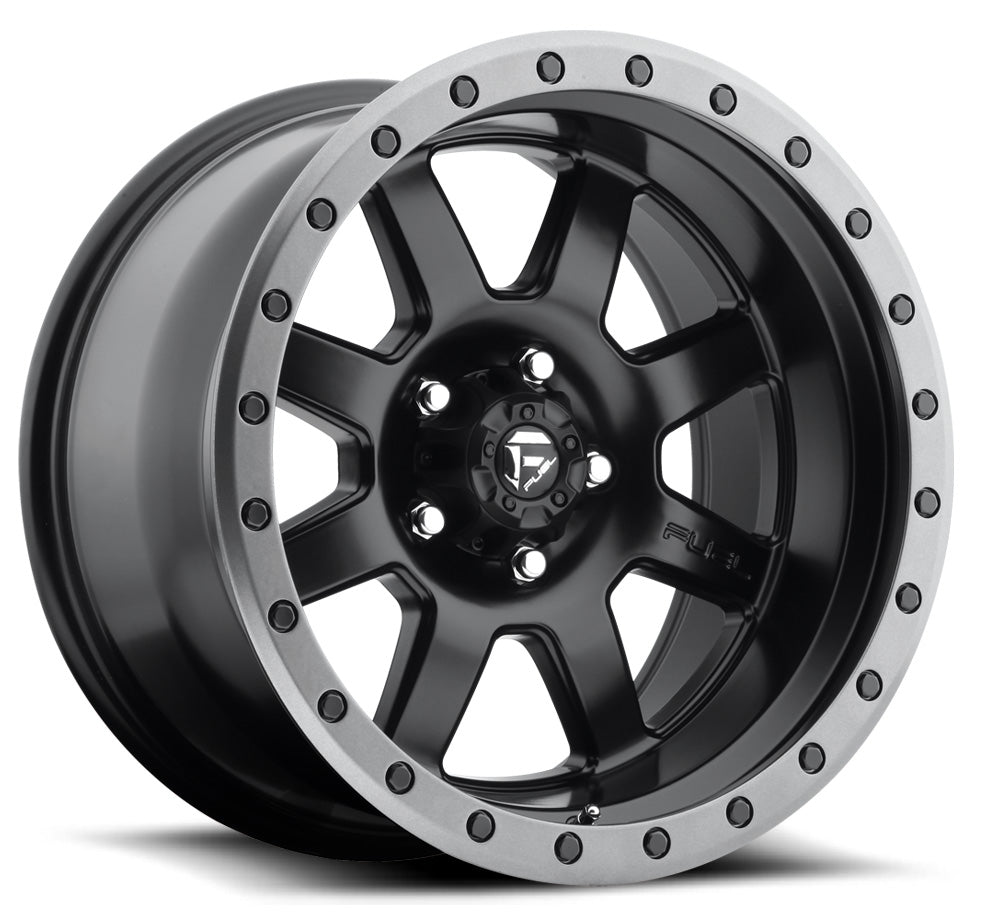 (Clearance - No Returns) 17x8.5 Fuel Off-Road Trophy Matte Black w/Anthracite Ring D551 5x5/127 6mm