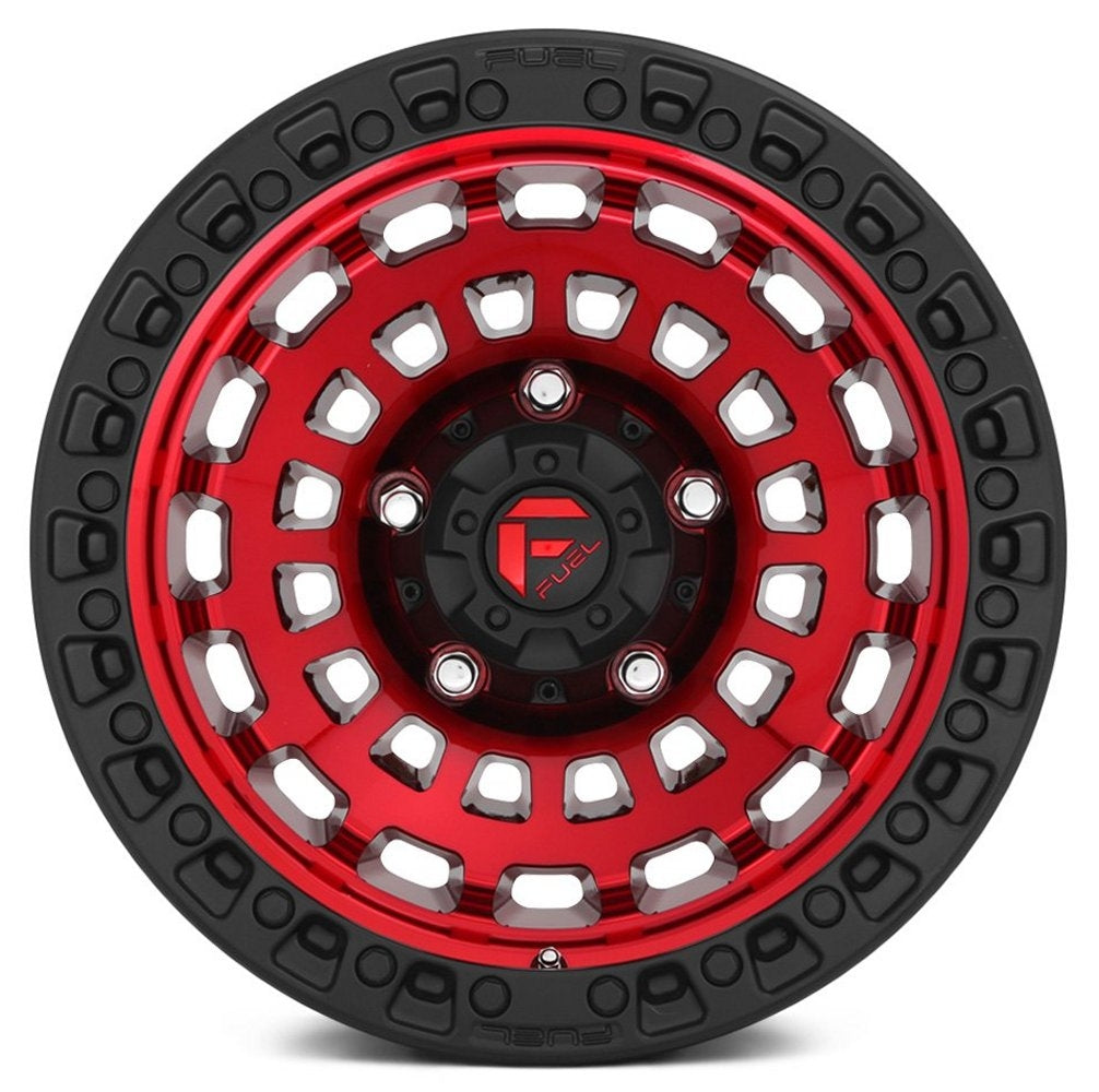 (Clearance - No Returns) 17x9 Fuel Off-Road Zephyr Candy Red w/ Matte Black Ring D632 6x5.5/139.7 -12mm