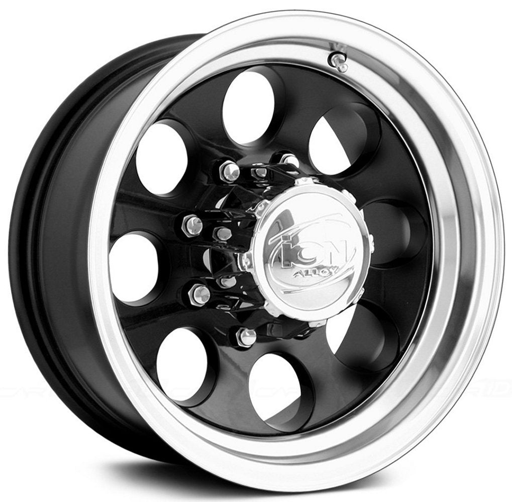 (Clearance - No Returns) 15x8 ION Alloy 171 Gloss Black w/ Machined Lip 6x5.5/139.7 -27mm