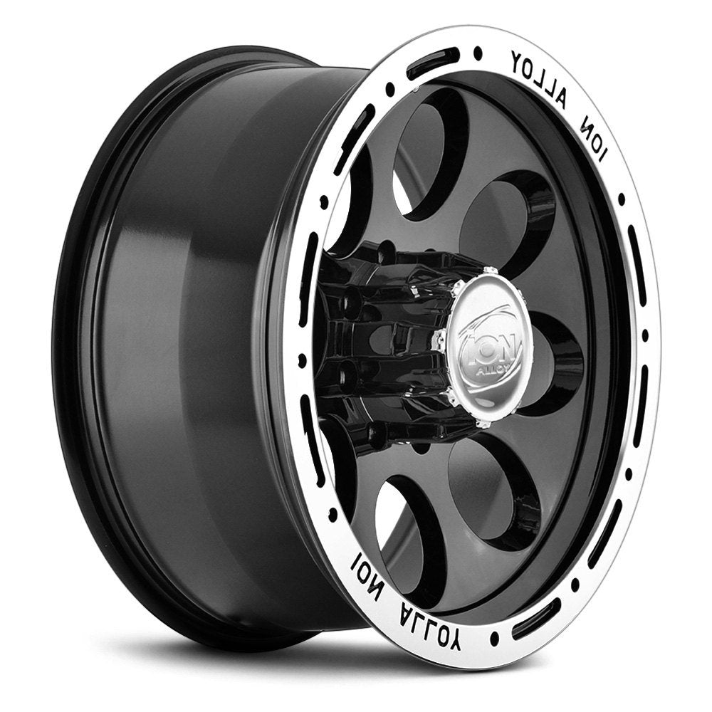 (Clearance - No Returns) 15x10 ION Alloy 174 Gloss Black w/ Machined Lip 6x5.5/139.7 -38mm