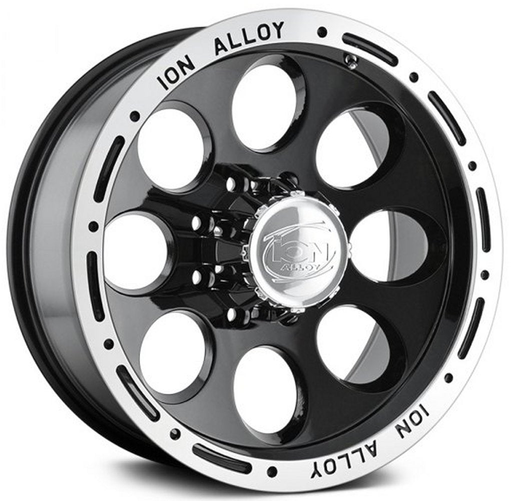 (Clearance - No Returns) 15x10 ION Alloy 174 Gloss Black w/ Machined Lip 6x5.5/139.7 -38mm