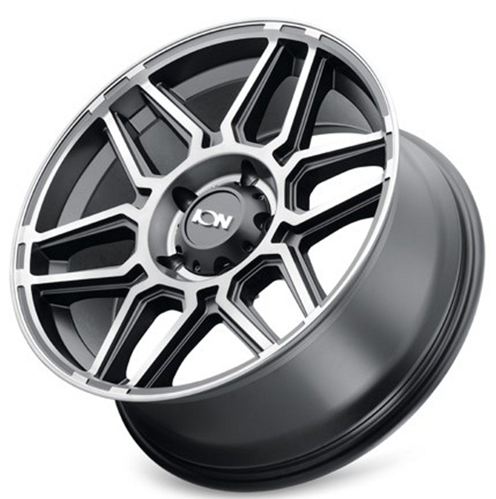 (Clearance - No Returns) 17x9 ION Alloy 146 Matte Black w/ Machined Dart Tint 5x5/127 0mm