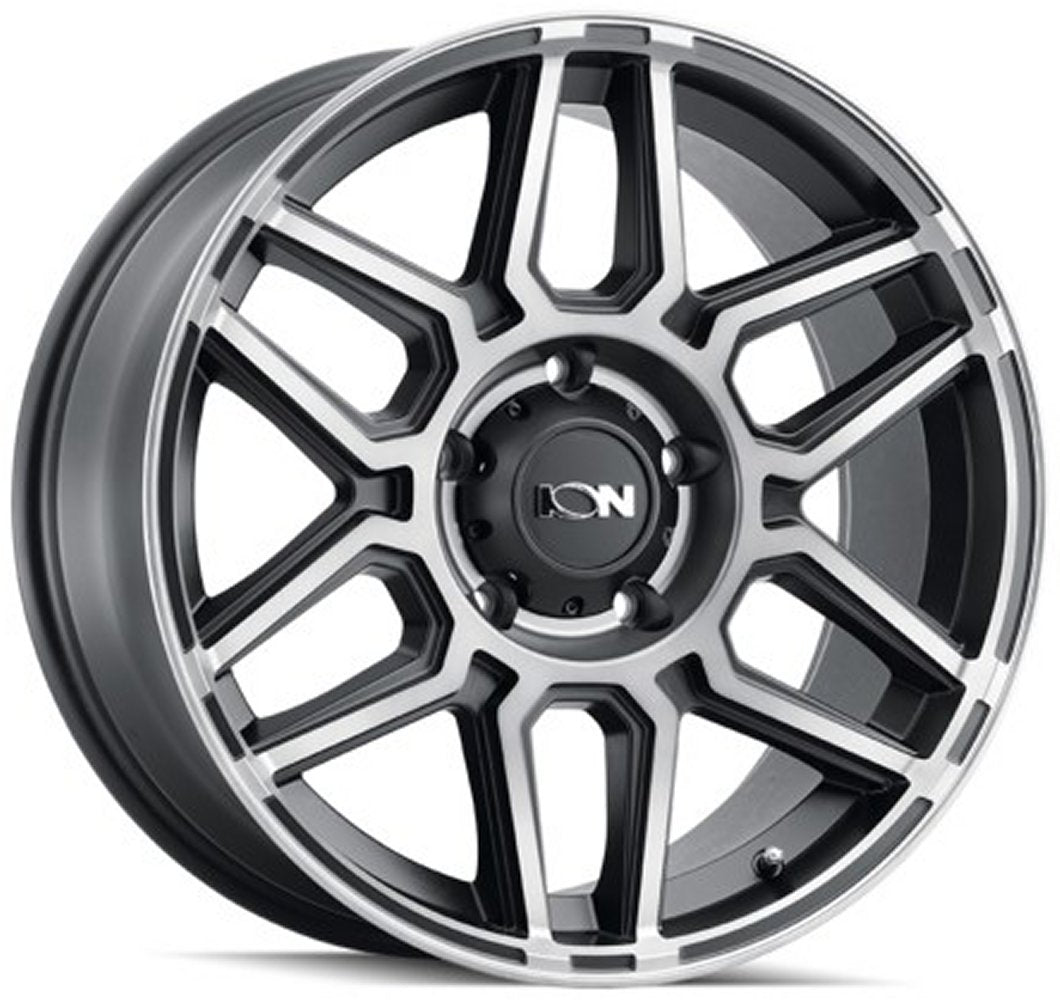 (Clearance - No Returns) 17x9 ION Alloy 146 Matte Black w/ Machined Dart Tint 8x170 0mm