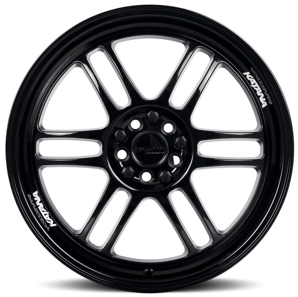18x8 Katana Racing KR02 Gloss Black 5x112  5x4.5/114.3 40mm