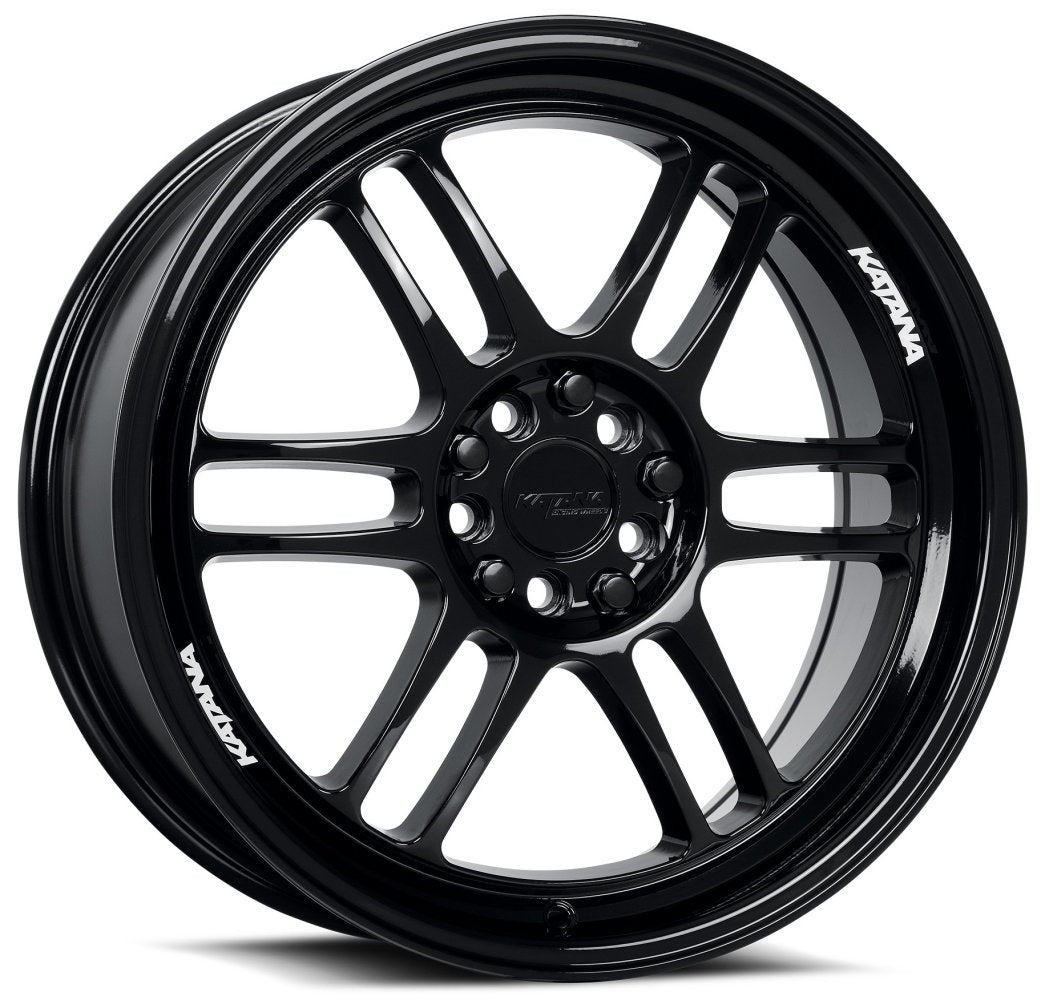 18x8 Katana Racing KR02 Gloss Black 5x4.25/108  5x4.5/114.3 40mm