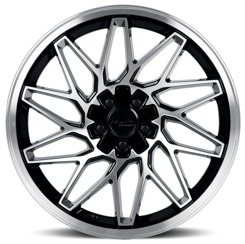 18x8 Katana Racing KR09 Gloss Black Machined 5x4.25/108 5x4.5/114.3 40mm