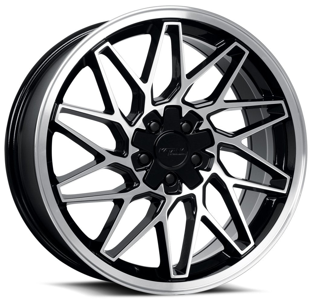 18x8 Katana Racing KR09 Gloss Black Machined 5x4.25/108 5x4.5/114.3 40mm