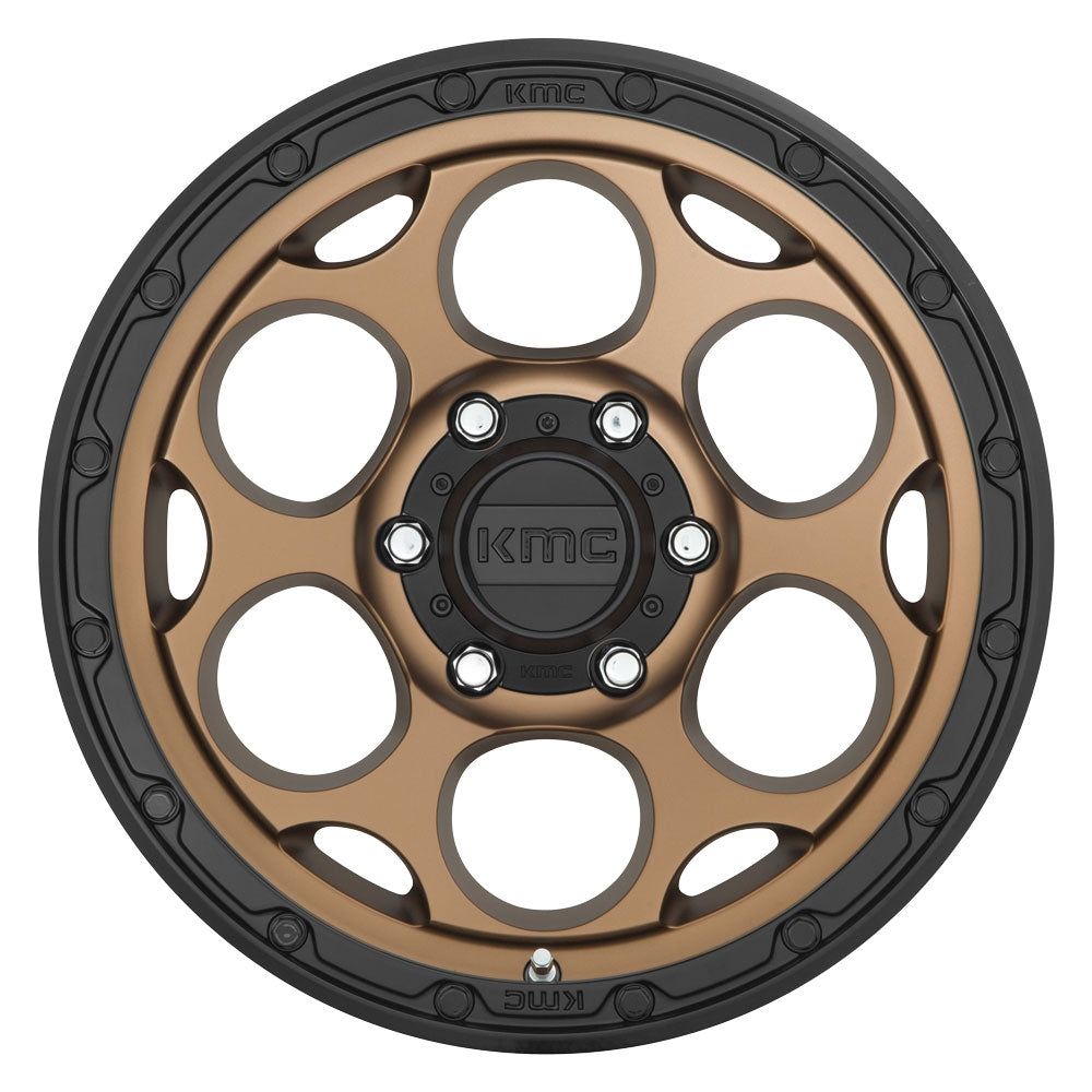 (Clearance - No Returns) 17x8.5 KMC KM541 Dirty Harry Matte Bronze w/ Black Lip 8x6.5/165 0mm