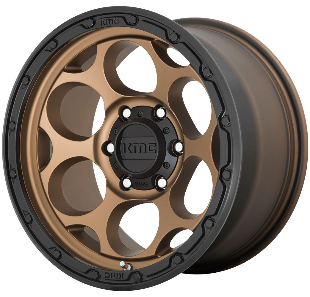 (Clearance - No Returns) 17x8.5 KMC KM541 Dirty Harry Matte Bronze w/ Black Lip 8x6.5/165 0mm