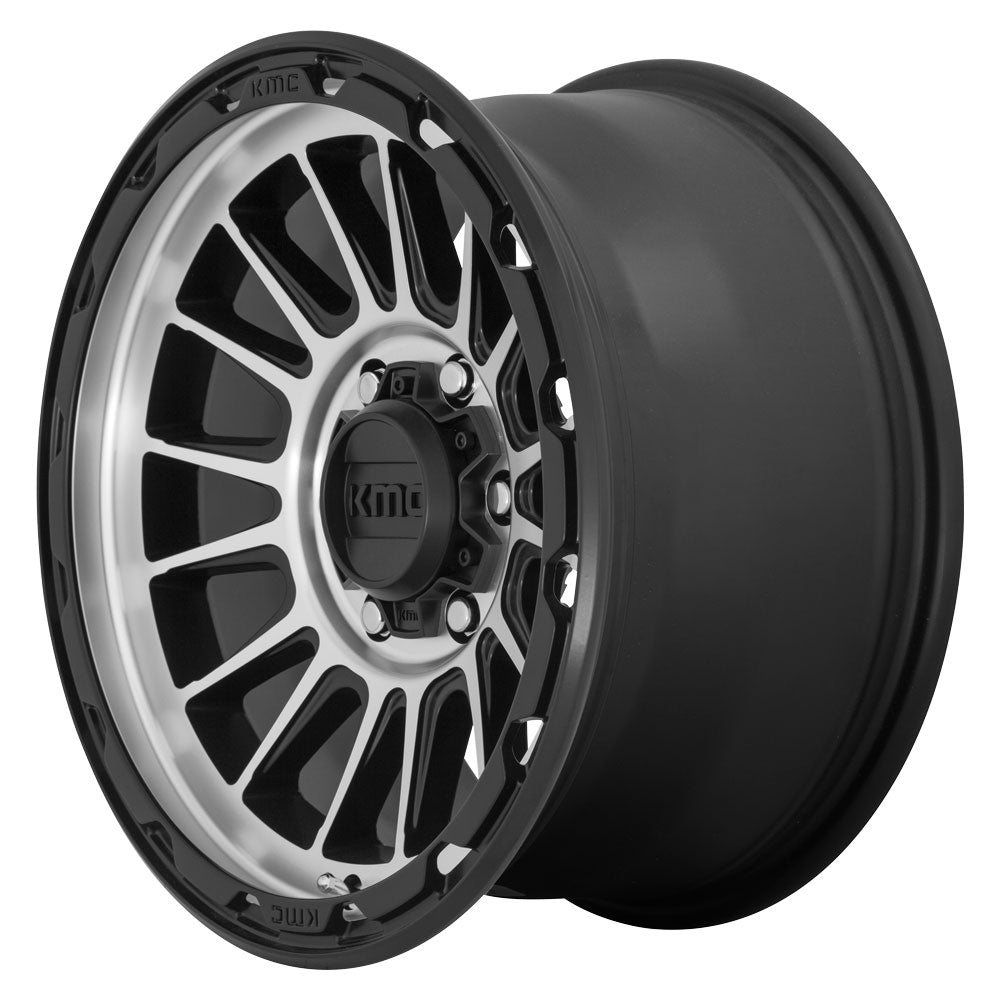 (Clearance - No Returns) 17x8.5 KMC KM542 Impact Satin Black Machined 5x5/127 0mm