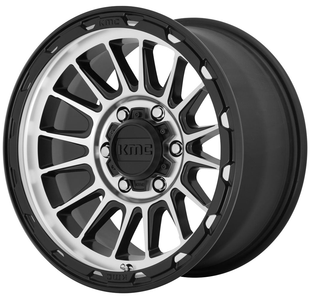 (Clearance - No Returns) 17x8.5 KMC KM542 Impact Satin Black Machined 5x5/127 0mm