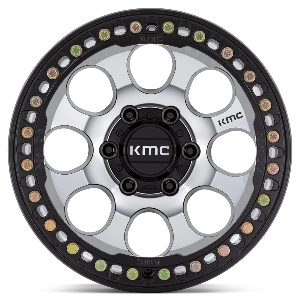 (Clearance - No Returns) 17x8.5 KMC KM237 Riot Beadlock Satin Black Machined Face (True Beadlock) 5x5/127 0mm