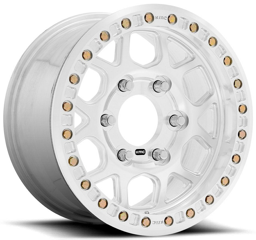 (Clearance - No Returns) 17x9 KMC KM444 Beadlock Raw Machined  6x135 25mm