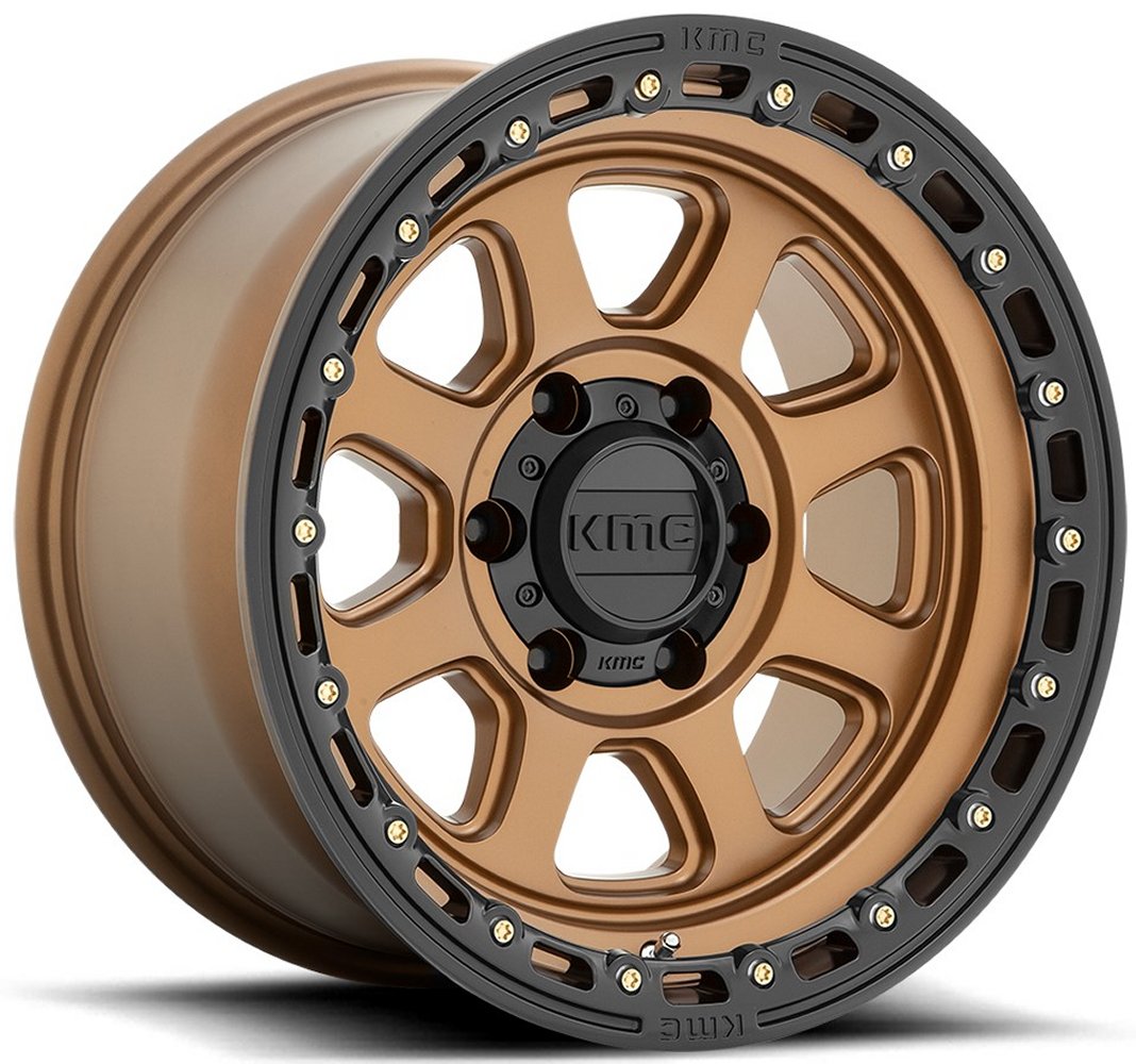 (Clearance - No Returns) 17x9 KMC KM548 Chase Matte Bronze w/ Black Lip 6x5.5/139.7 -12mm