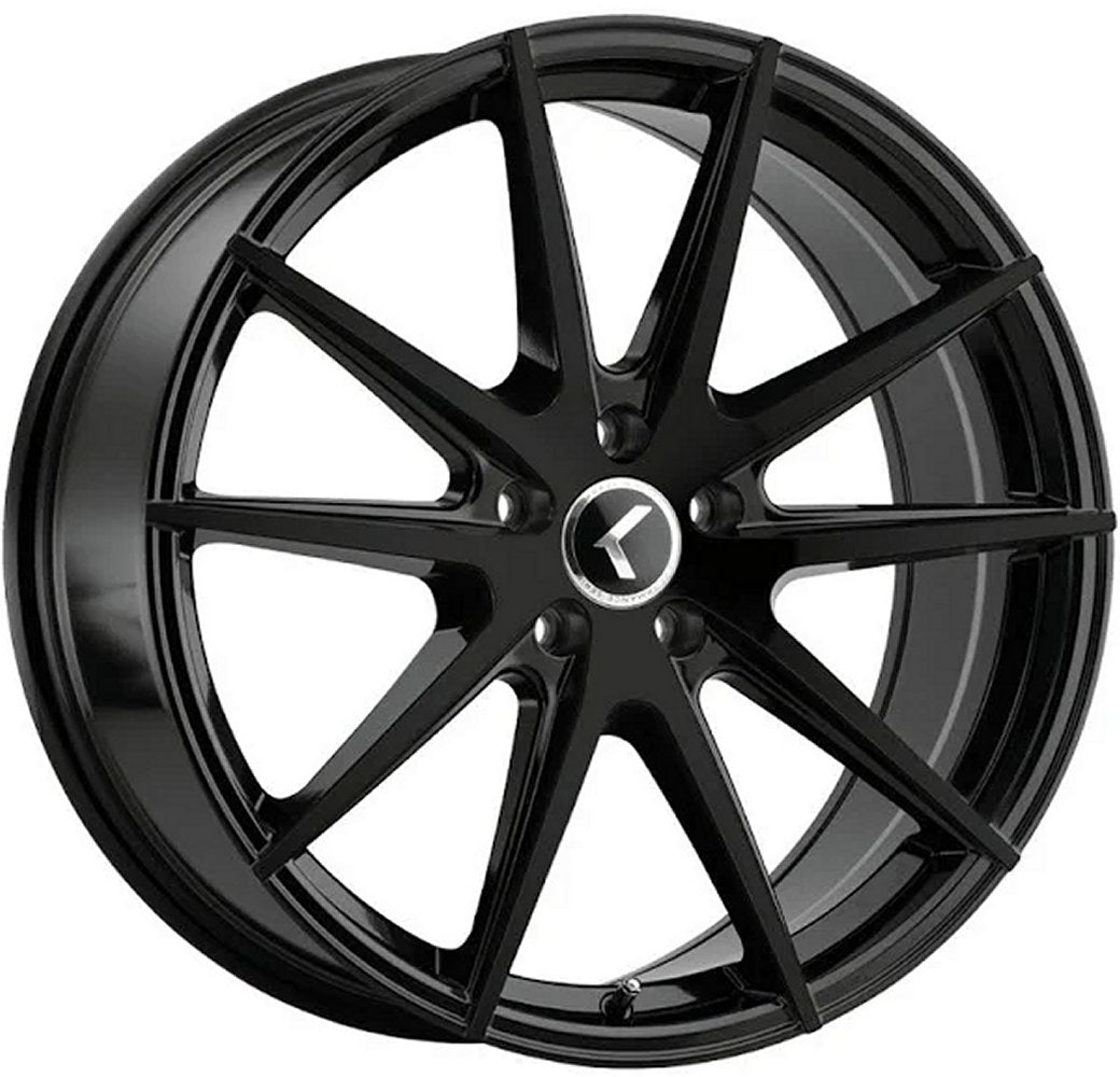 (Clearance - No Returns) 17x8 Kraze KR193 Turismo Gloss Black 5x4.5/114.3 38mm