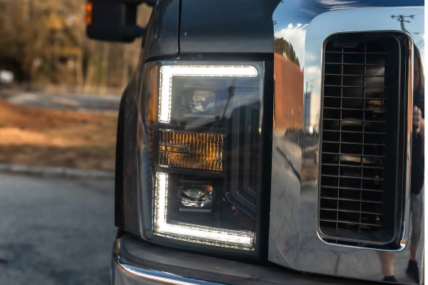 Morimoto XB Hybrid LED Headlights: Ford Super Duty (08-10) (Pair / ASM) LF555