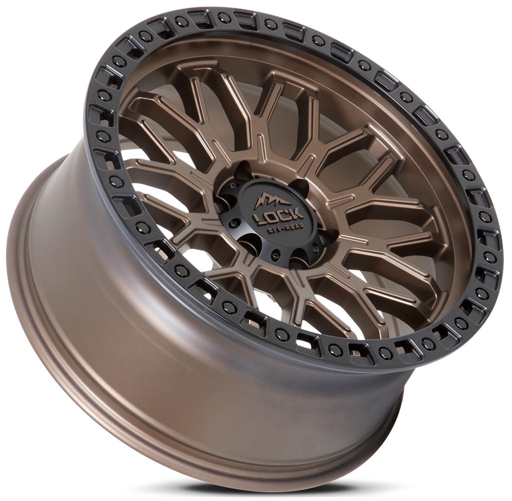20x10 Lock Off-Road Combat Matte Bronze w/ Matte Black Ring 8x180 -18mm